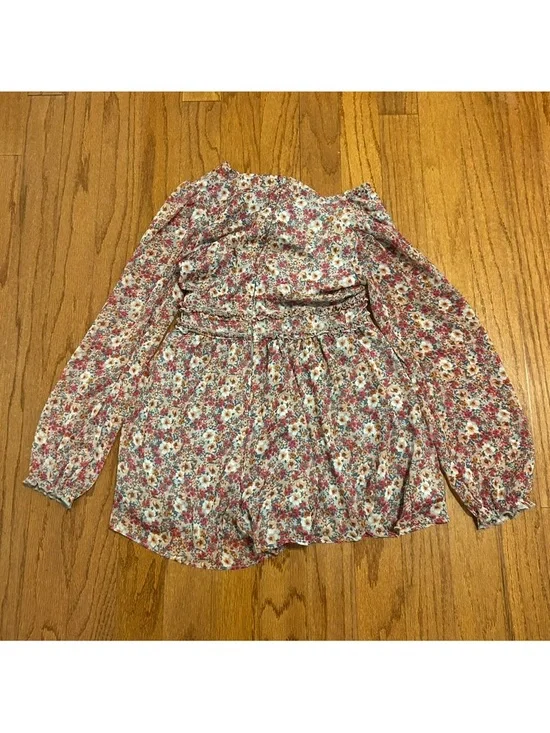 Miami Floral Long Sleeve Dress Boho Flowy Mini Spring Romantic Feminine S - Picture 3 of 8